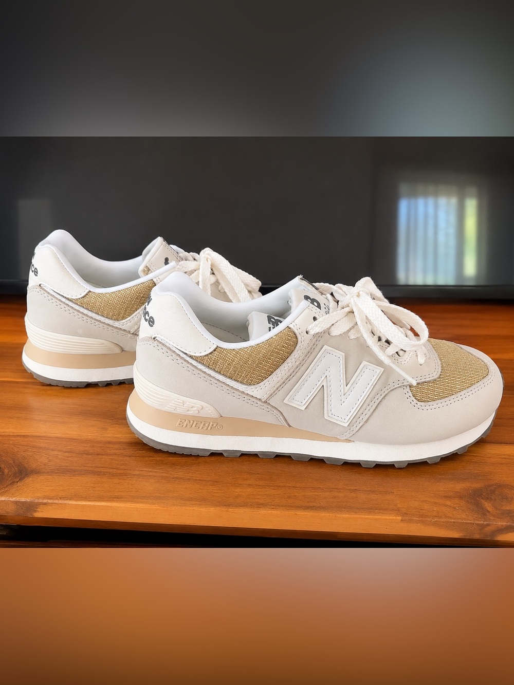 New Balance Cream, Beige & Tan Retro Runner Sneakers